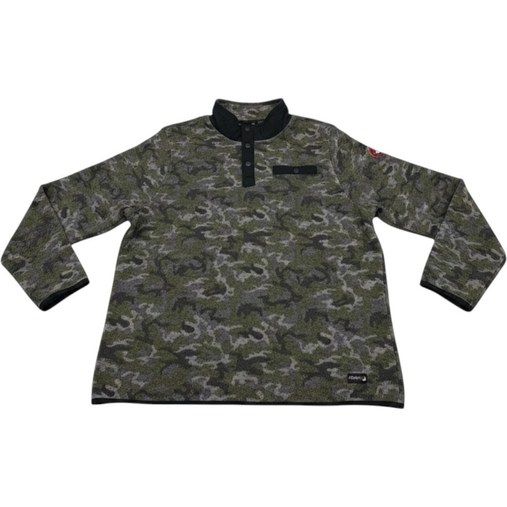 Men's Pajar Canada Polar Fleece Mock Neck Pullover, Green Camo READ